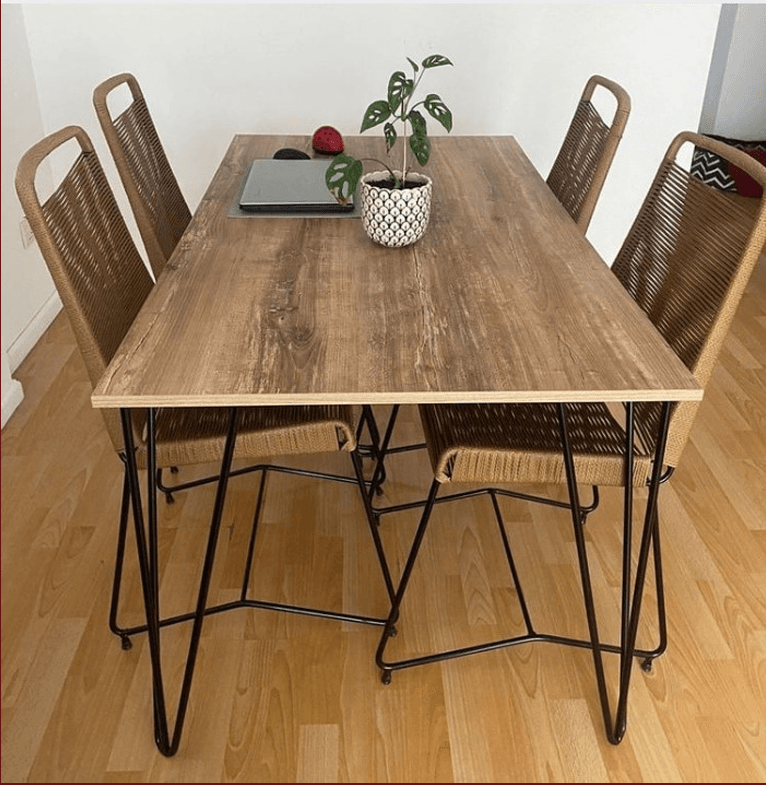 Mesa industrial DF 1.40 + 4 Sillas Yute